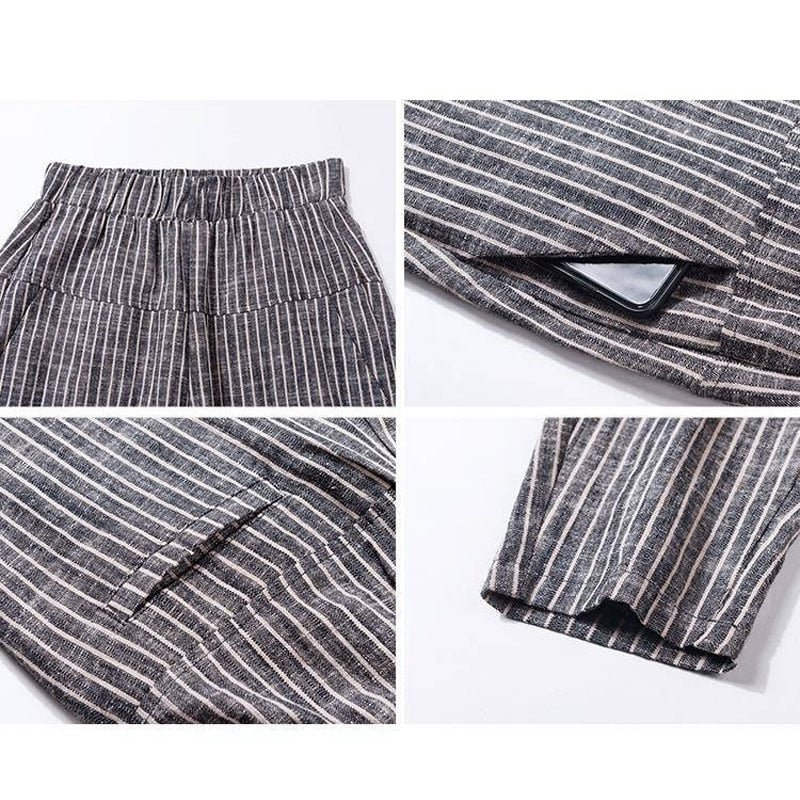 Elegant High Waist Cotton Pants - Necessary Clothing