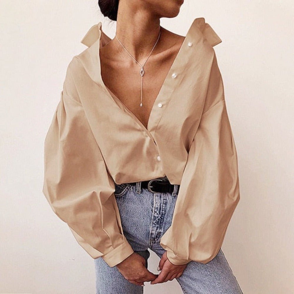 Elegant Sexy Vintage Blouse Turn Down Collar - Necessary Clothing