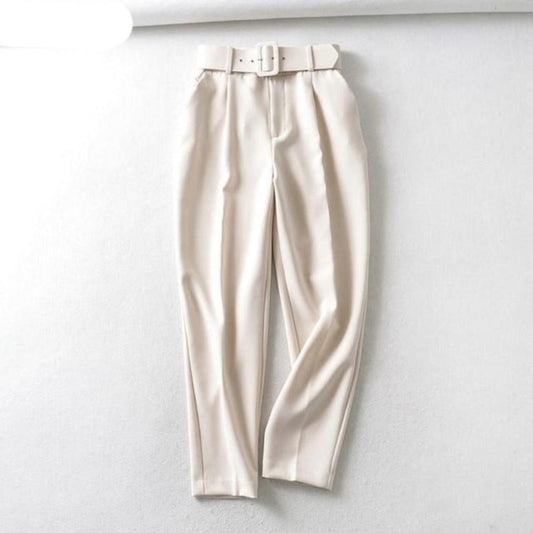High Waist Sashes Pockets Pants - Necessary Clothing