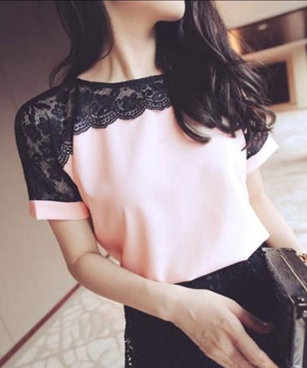 Lace Short Sleeve Blouse - Necessary Clothing