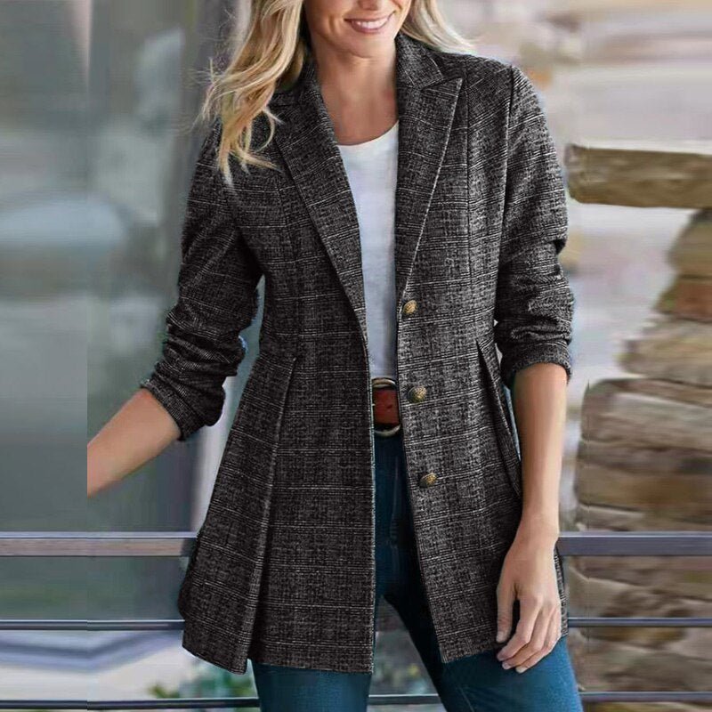 Lapel Single - breasted Long Sleeve Slim Jacket Suit Elegant Blazer - Necessary Clothing