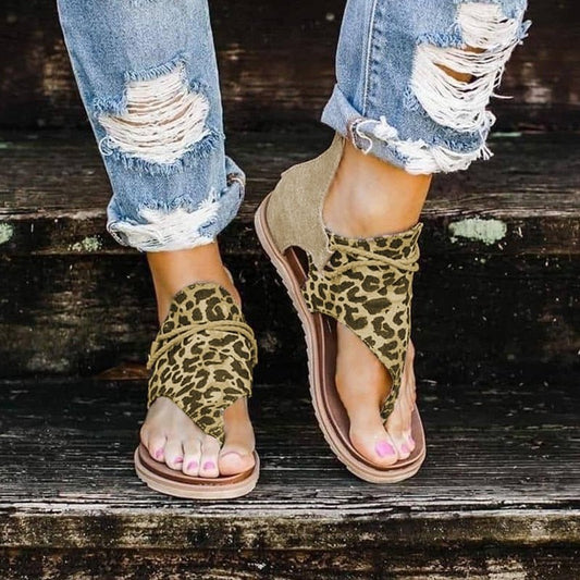 Leopard Pattern Anti - slip Sandals - Necessary Clothing