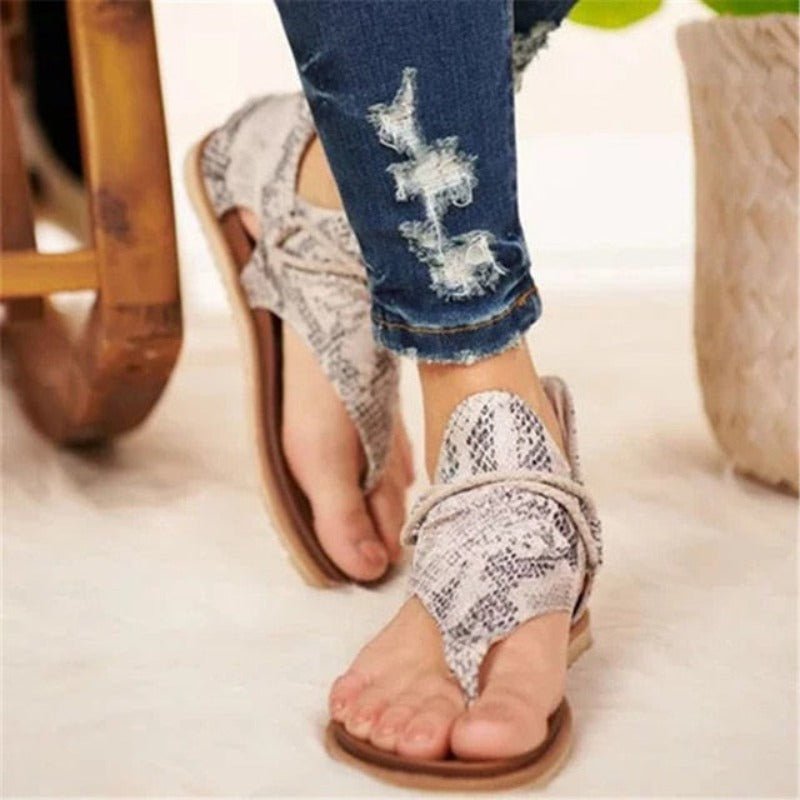 Leopard Print Flat Sandals - Necessary Clothing