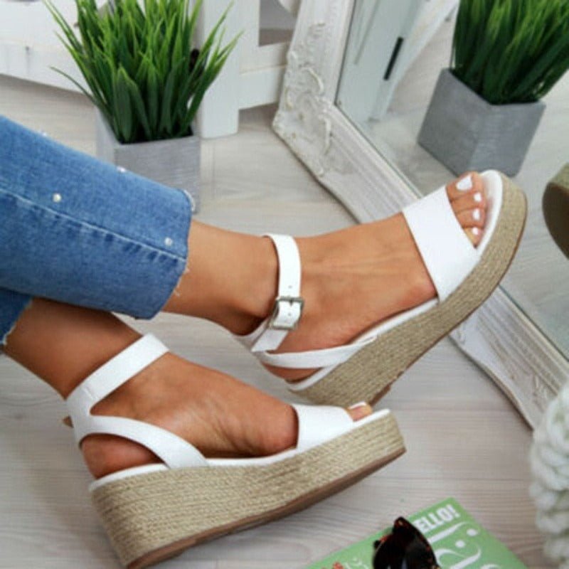 Platform Peep Toe High Wedge Heel Sandals - Necessary Clothing