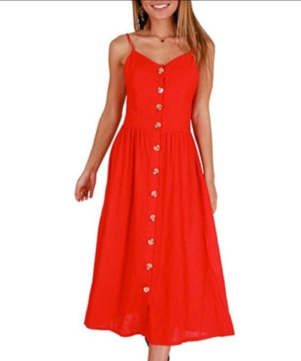 Print Floral Stripe Long Dress Sexy V - Neck - Necessary Clothing