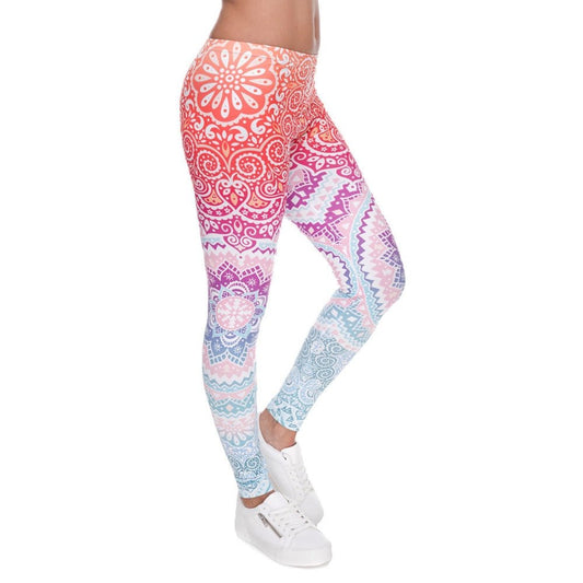 Printing Slim High Waist Leggings - Necessary Clothing