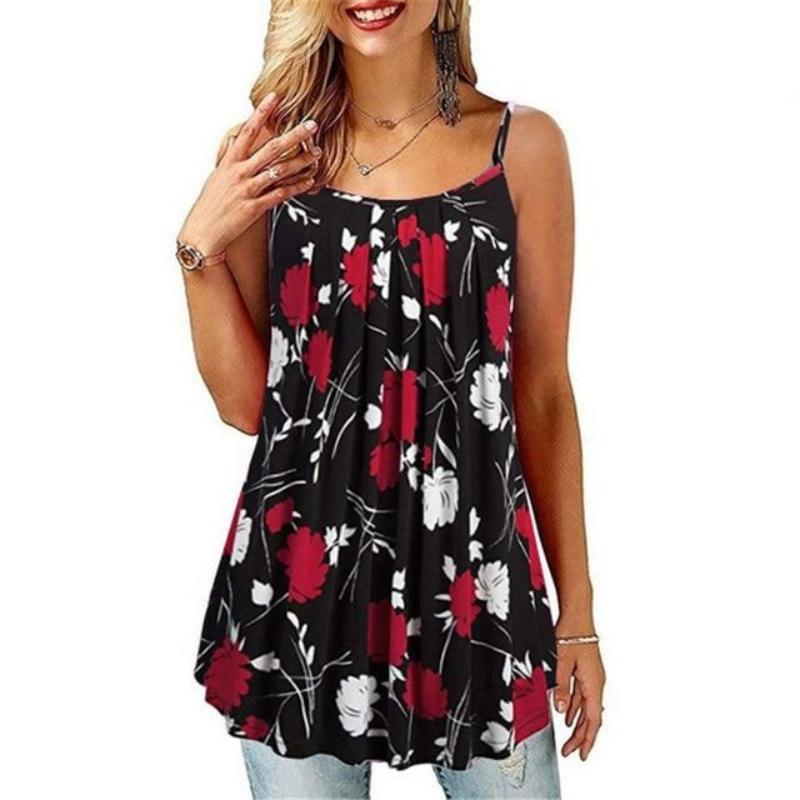 Floral Print Casual Loose Tank - Necessary Clothing Store