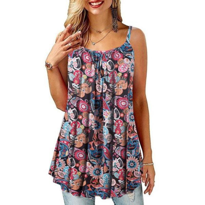 Floral Print Casual Loose Tank - Necessary Clothing Store