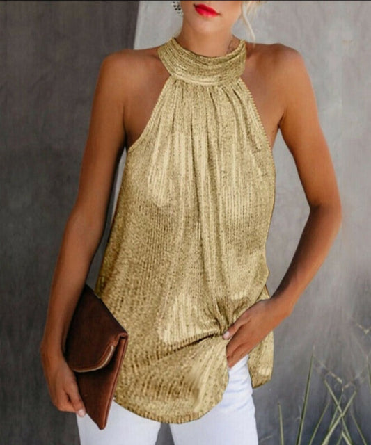 High Neck Sleeveless Tank Loose Blouse - Necessary Clothing Store