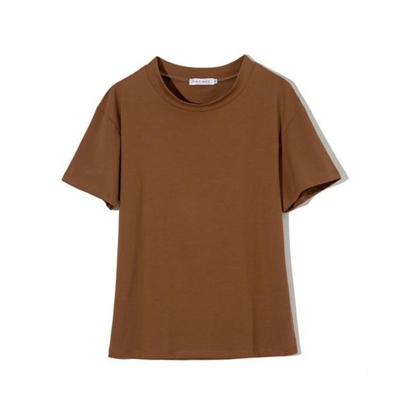 Knitted T-shirt Cotton Short Sleeve - Necessary Clothing Store