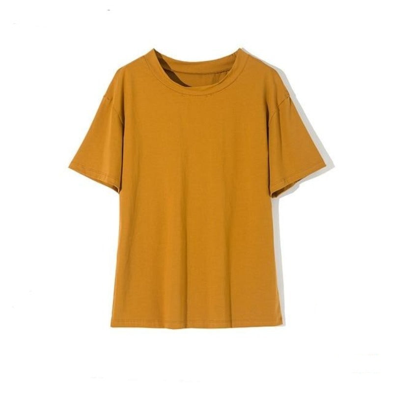 Knitted T-shirt Cotton Short Sleeve - Necessary Clothing Store