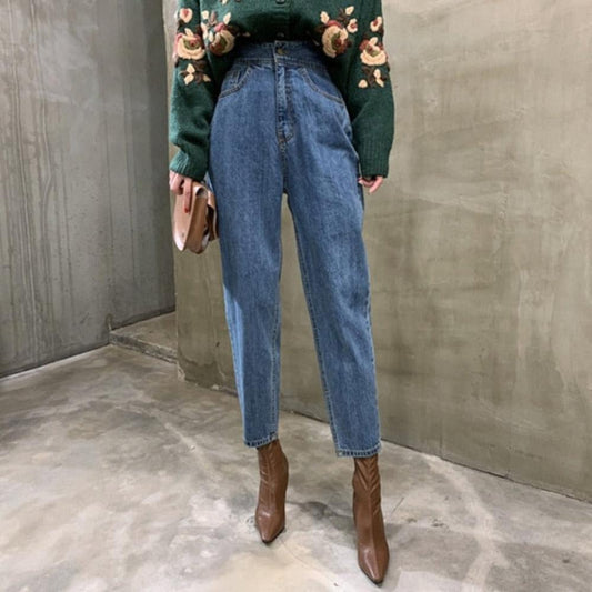 Harem High Waist Loose Denim Jeans Street-Wear - Necessary Clothing Store