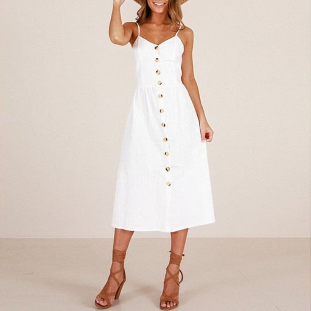 Print Floral Stripe Long Dress Sexy V-Neck - Necessary Clothing Store