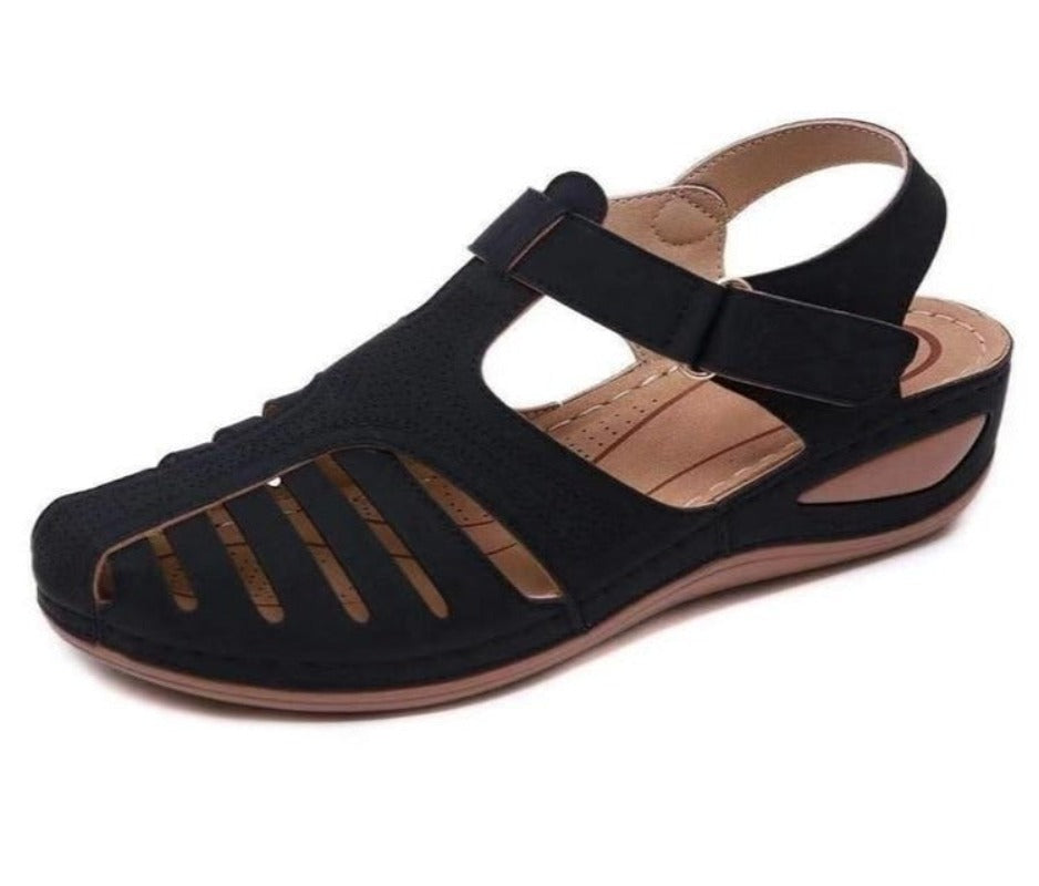 Leather Vintage Platform Buckle Sewing Sandals - Necessary Clothing Store