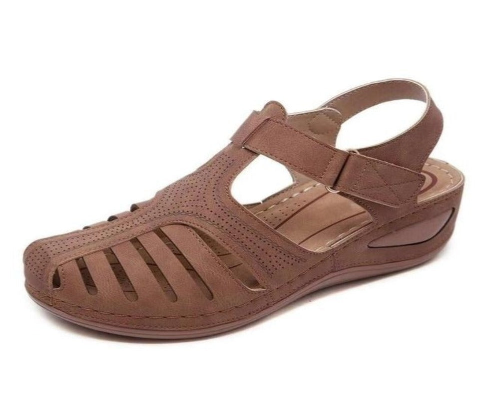 Leather Vintage Platform Buckle Sewing Sandals - Necessary Clothing Store