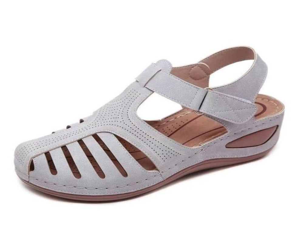 Leather Vintage Platform Buckle Sewing Sandals - Necessary Clothing Store