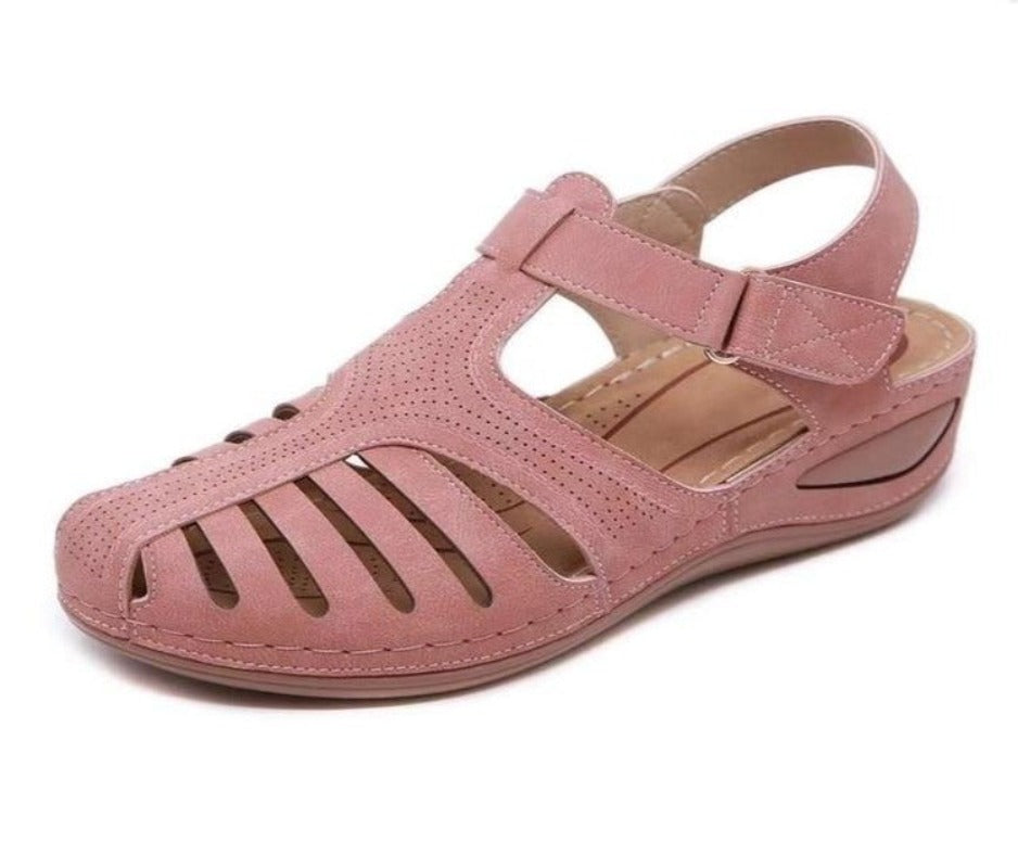 Leather Vintage Platform Buckle Sewing Sandals - Necessary Clothing Store