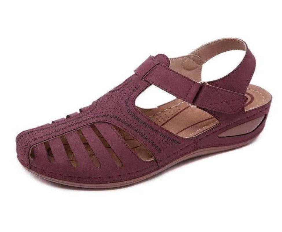 Leather Vintage Platform Buckle Sewing Sandals - Necessary Clothing Store