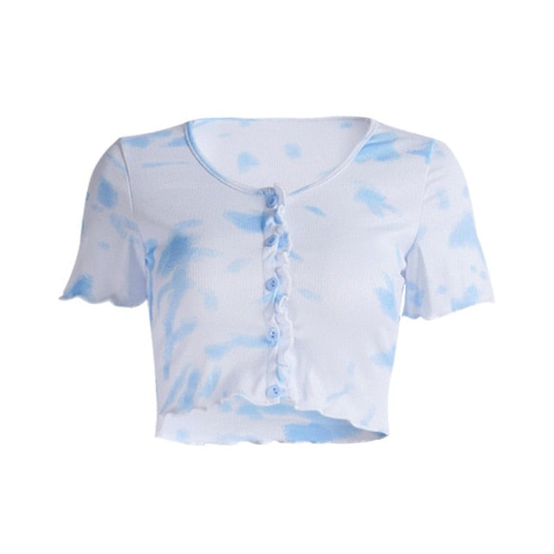 Stretchy Ruffle Sleeve Crop Top - Necessary Clothing Store
