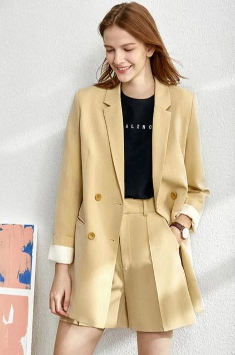 Lady Suit in All Day: Solid Blazer, Vest, High Waist Pants - Necessary Clothing Store