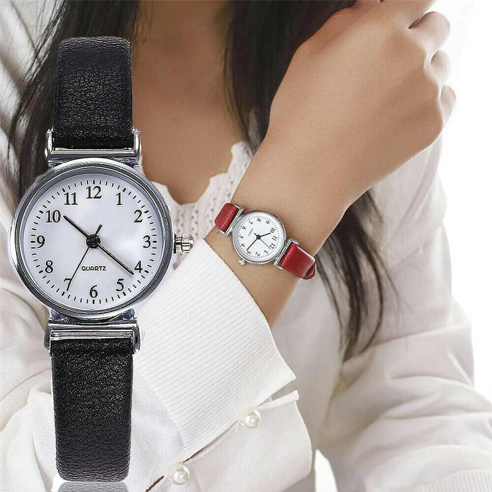 Quartz Leather Band Strap Round Analog Wrist Watches - Necessary Clothing Store
