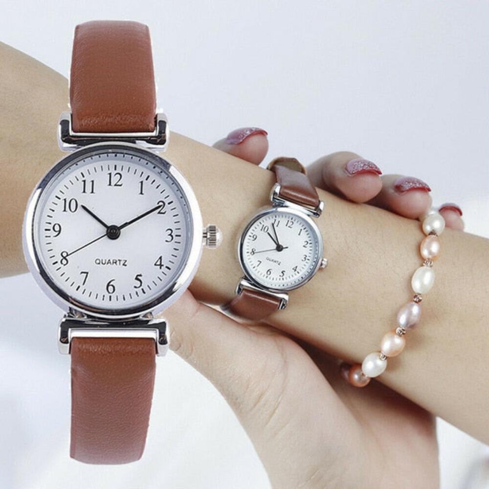 Quartz Leather Band Strap Round Analog Wrist Watches - Necessary Clothing Store