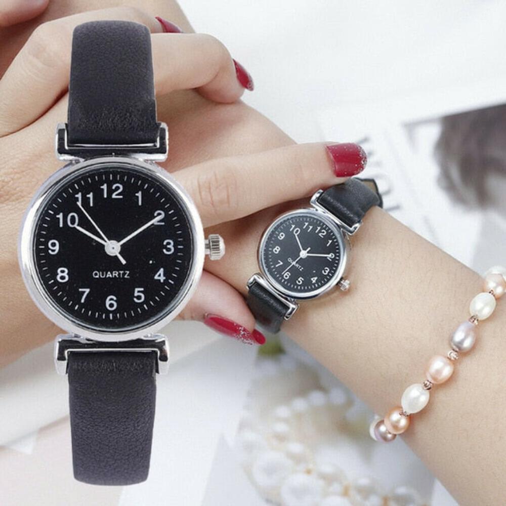 Quartz Leather Band Strap Round Analog Wrist Watches - Necessary Clothing Store