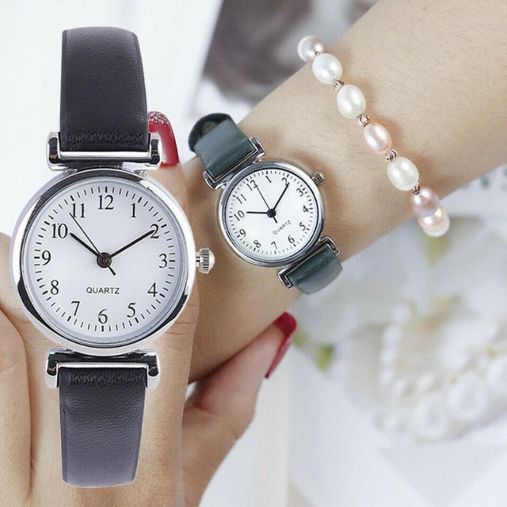 Quartz Leather Band Strap Round Analog Wrist Watches - Necessary Clothing Store