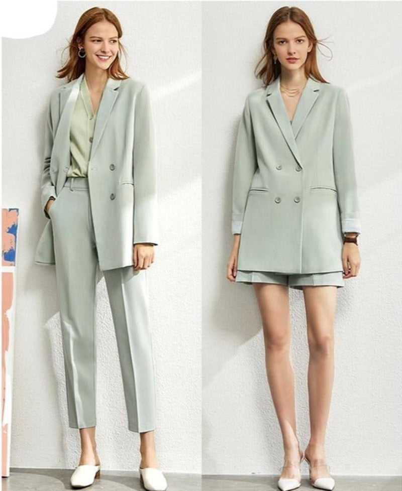 Lady Suit in All Day: Solid Blazer, Vest, High Waist Pants - Necessary Clothing Store