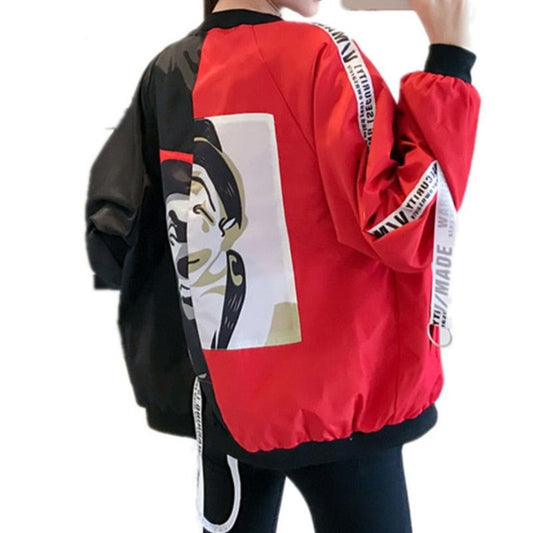 Clown Print Thin Chic Windbreaker Baseball Bomber - Necessary Clothing Store