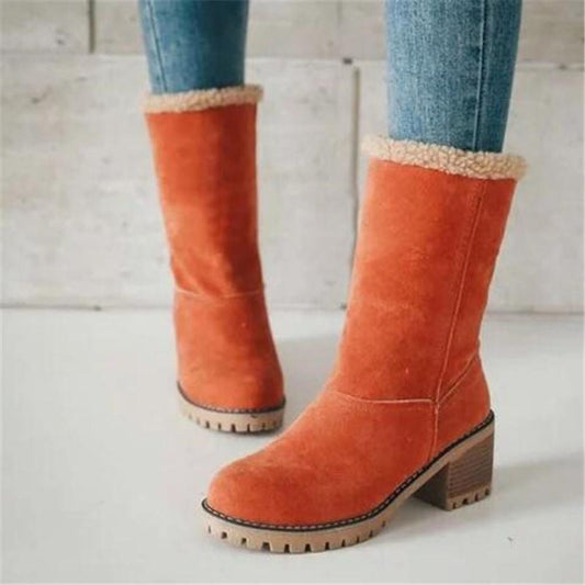Women Fur Warm Wool Ankle Boot Comfortable Mid Boots - Necessary Clothing Store