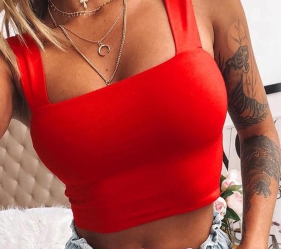 Square Neck Sleeveless Casual Basic Tank Shirt - Necessary Clothing