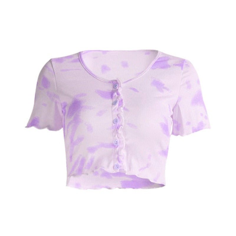 Stretchy Ruffle Sleeve Crop Top - Necessary Clothing