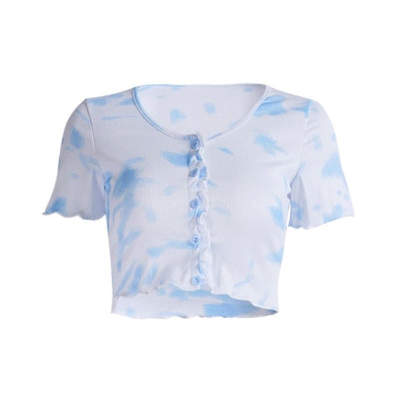 Stretchy Ruffle Sleeve Crop Top - Necessary Clothing