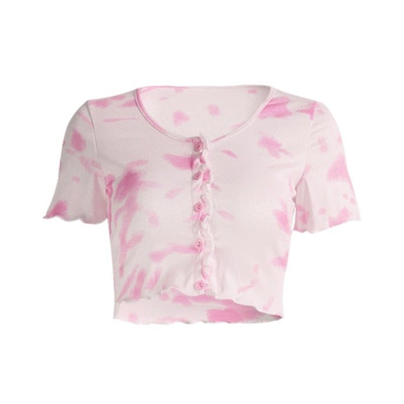 Stretchy Ruffle Sleeve Crop Top - Necessary Clothing