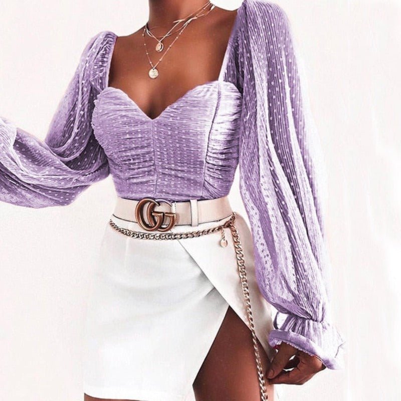 Sweetheart Neckline Vintage Blouse - Necessary Clothing