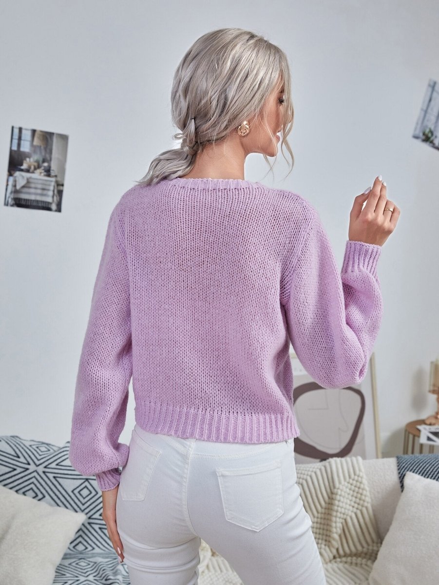 Vintage Lantern Sleeve Knitted Sweater - Necessary Clothing