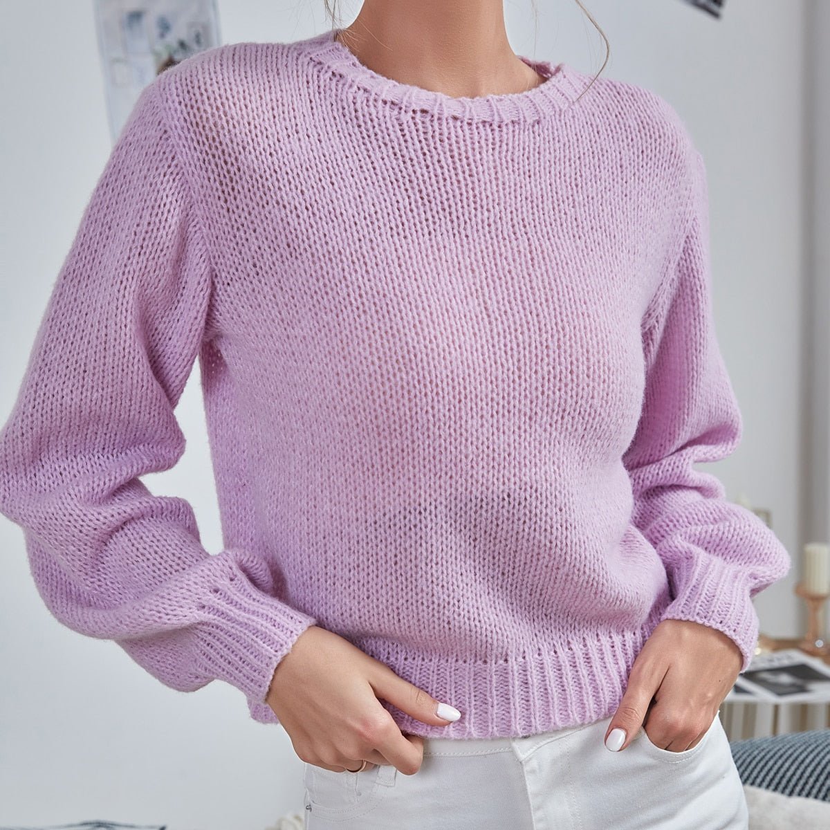 Vintage Lantern Sleeve Knitted Sweater - Necessary Clothing